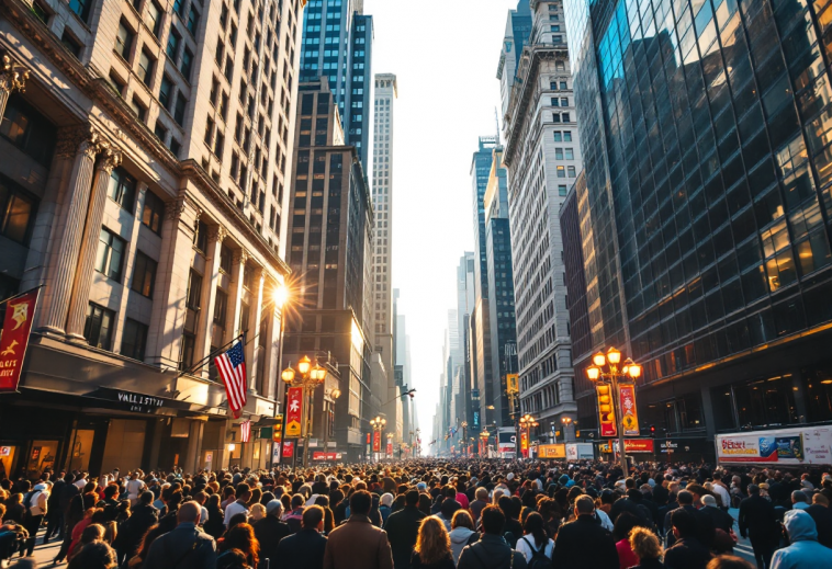 Grafico delle oscillazioni di mercato di Wall Street