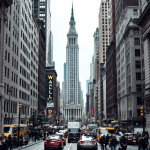 Grafico che mostra il calo di Wall Street e dati macroeconomici