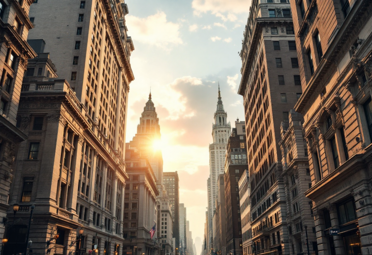 Grafico che mostra il calo di Wall Street e il deficit commerciale