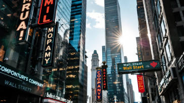 Grafico di Wall Street in crescita con logo Broadcom