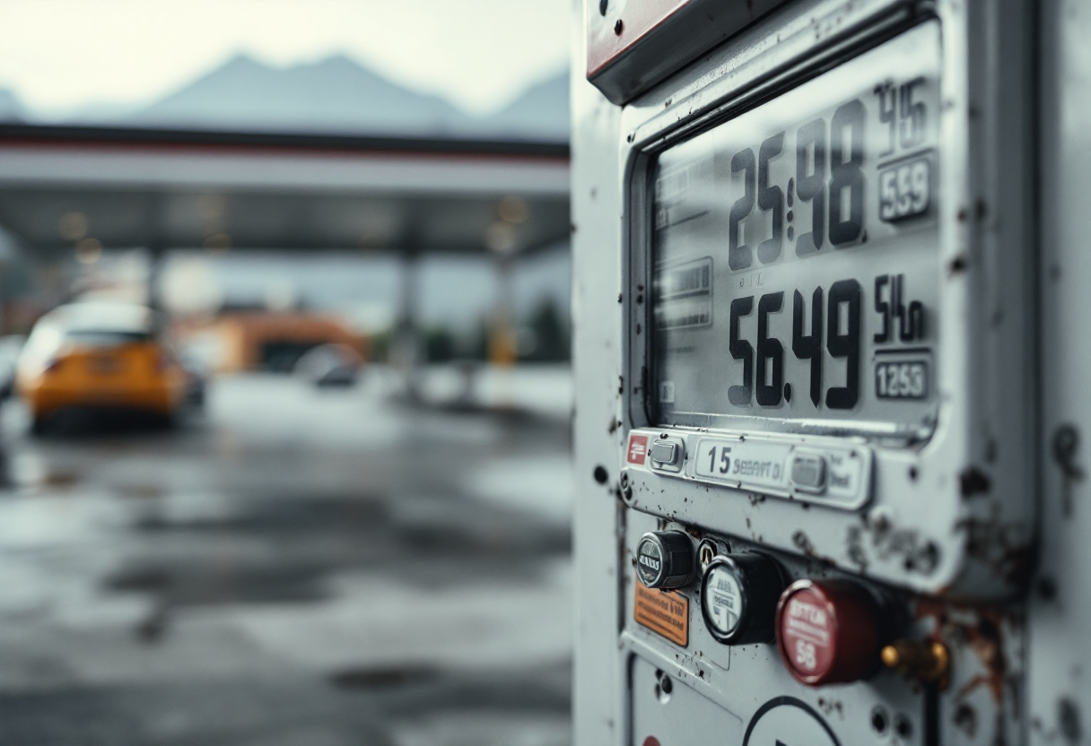 Grafico che mostra l'aumento dei prezzi dei carburanti in Italia