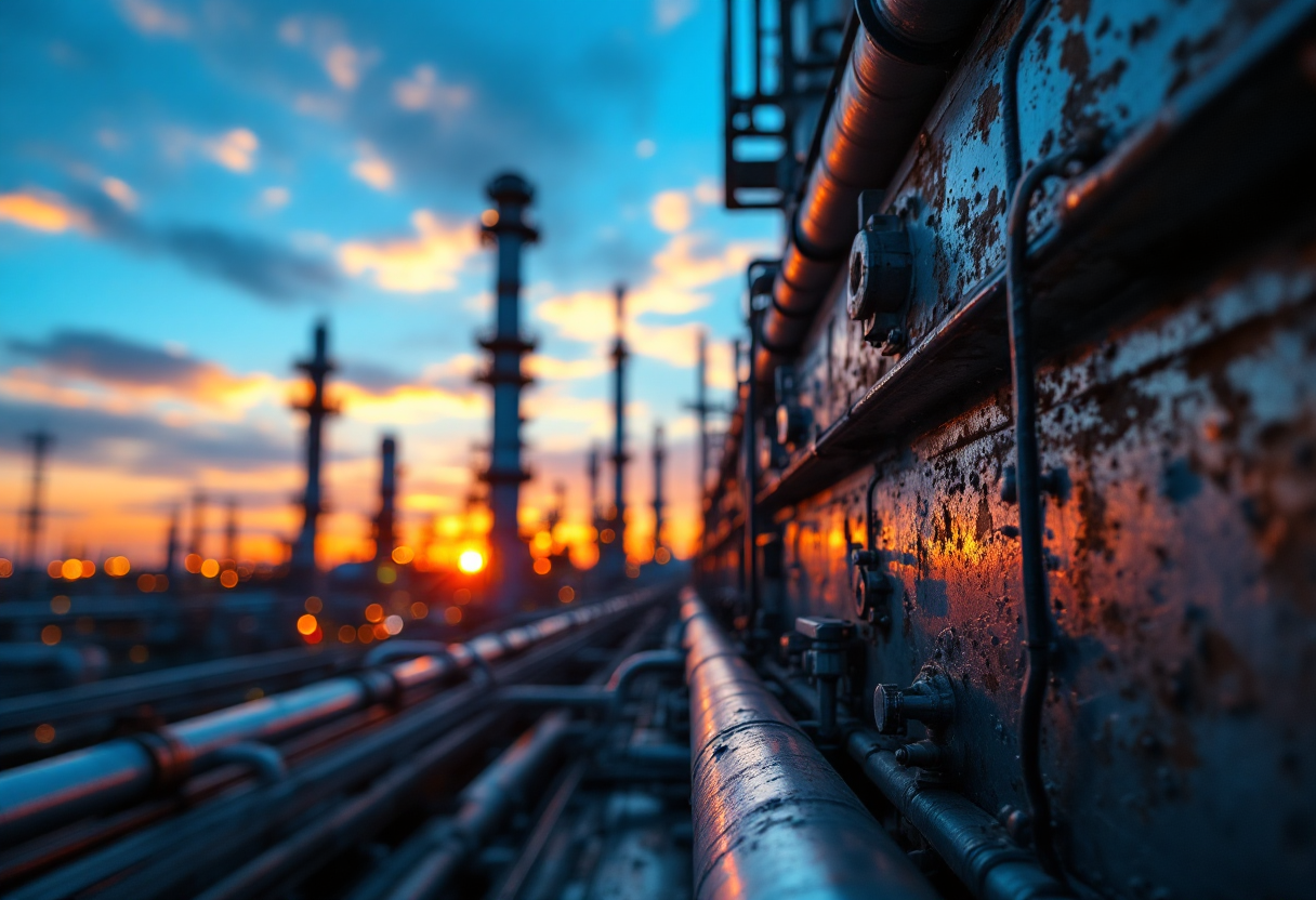 Grafico che mostra il calo degli utili di Shell nel Q4 2024