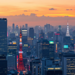 Grafico della Borsa di Tokyo con ribassi evidenti