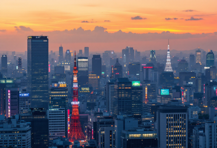 Grafico della Borsa di Tokyo con ribassi evidenti