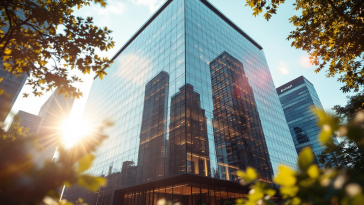 Logo di Commerzbank con grafico di riduzione posti di lavoro