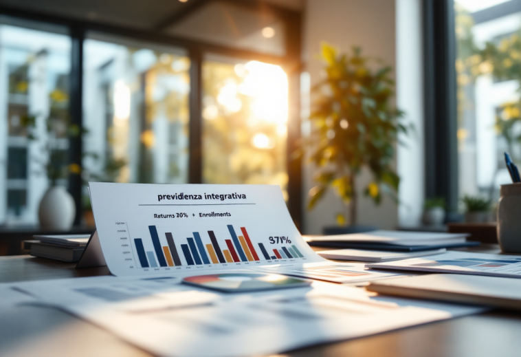 Grafico sulla crescita della previdenza integrativa in Italia nel 2024