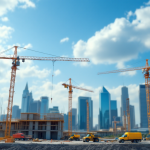 Cantiere edile in Italia con operai al lavoro