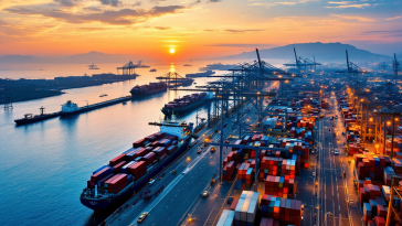 Grafico che mostra l'incremento del deficit commerciale USA