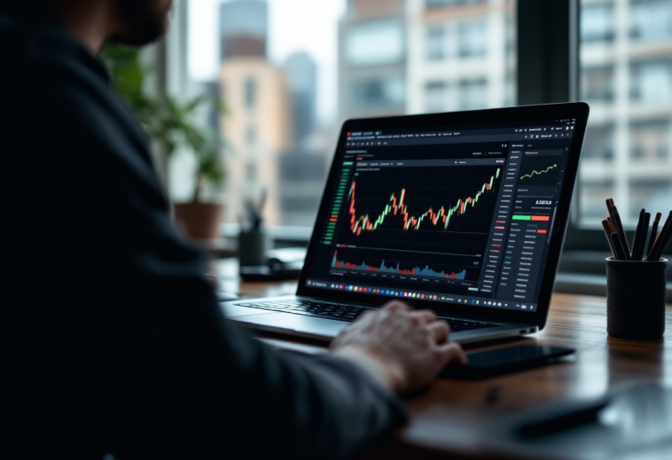 Grafico del mercato Forex con tendenze di investimento