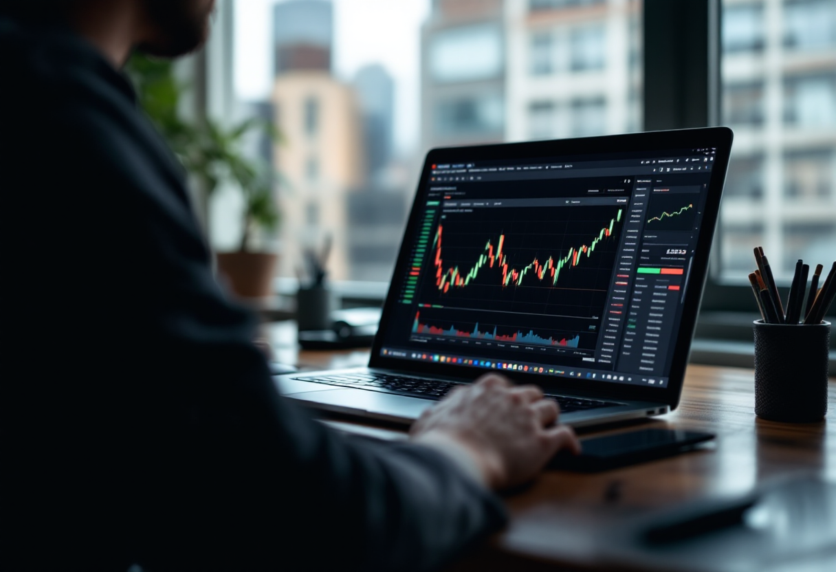 Grafico del mercato Forex con tendenze di investimento