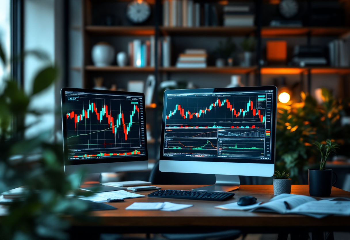 Grafico che illustra i rischi e le opportunità nel forex
