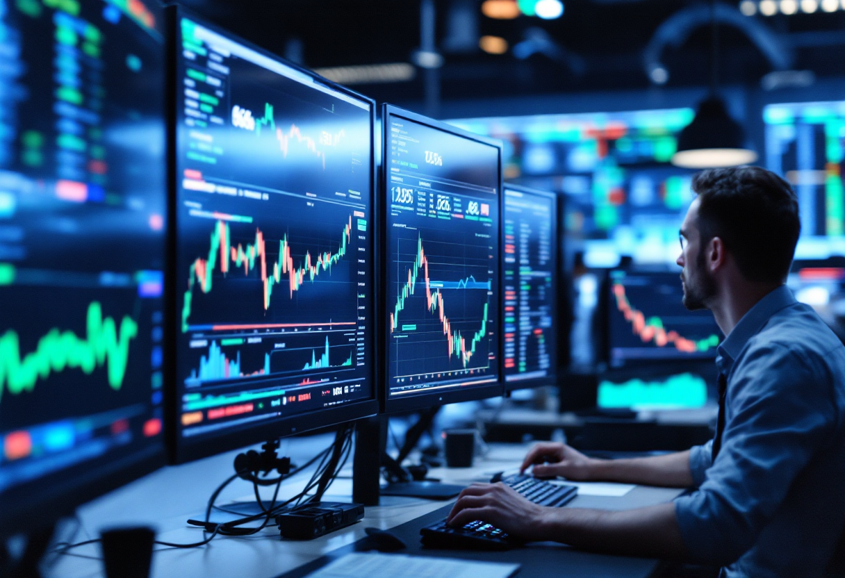 Grafico sull'andamento dei mercati azionari americani