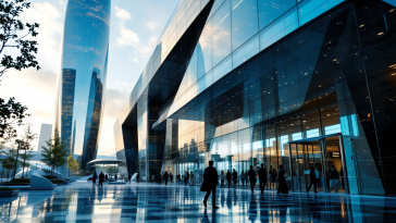 Logo di Meta con grafica sull'intelligenza artificiale