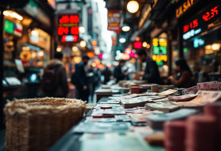 Grafico che illustra i rischi e le opportunità nel trading di valute estere