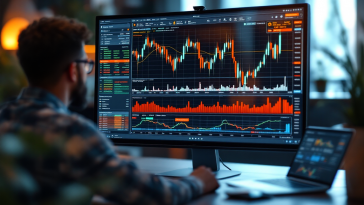 Grafico che illustra il trading di valuta estera