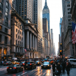 Immagine di Wall Street con banche in evidenza