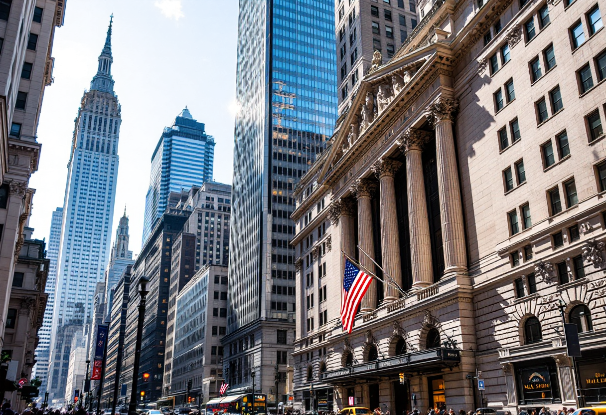 Grafico che mostra la ripresa dei mercati azionari di Wall Street