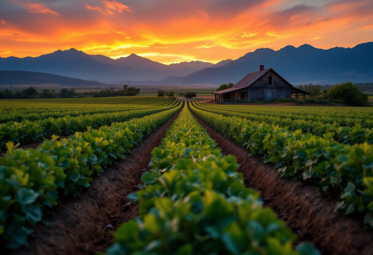 Mappa dell'Argentina con simboli economici e opportunità