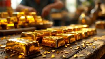 Grafico che mostra l'aumento del prezzo dell'oro nel tempo