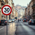 Segnale di limitazione della velocità a Genova