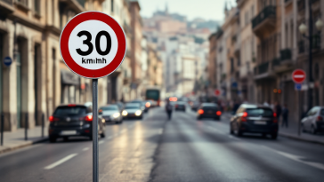 Segnale di limitazione della velocità a Genova