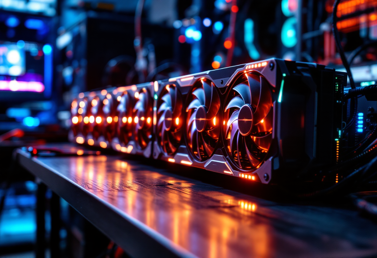 Immagine che illustra il mining di criptovalute e strumenti