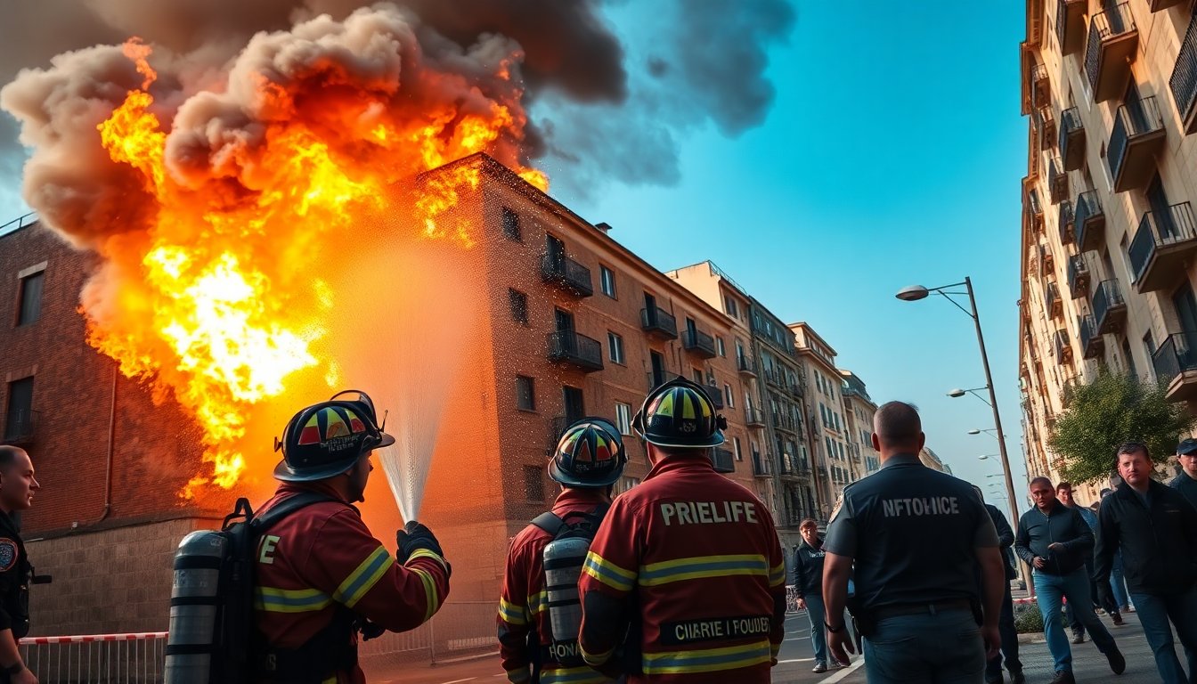 Incendio nel centro città: 5 feriti e evacuazioni in corso