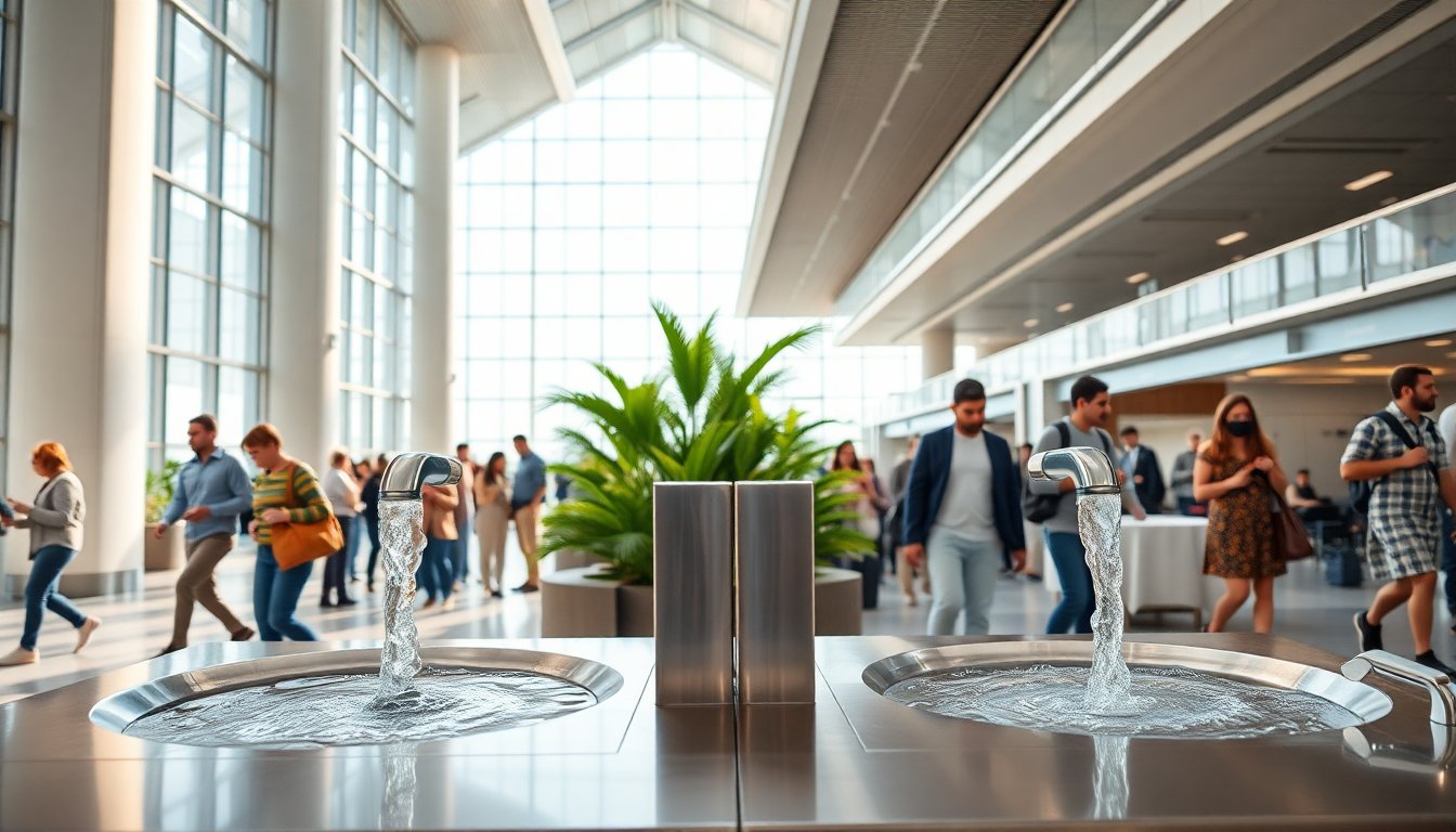 Aeroporti italiani adottano fontanelle d’acqua per combattere la plastica
