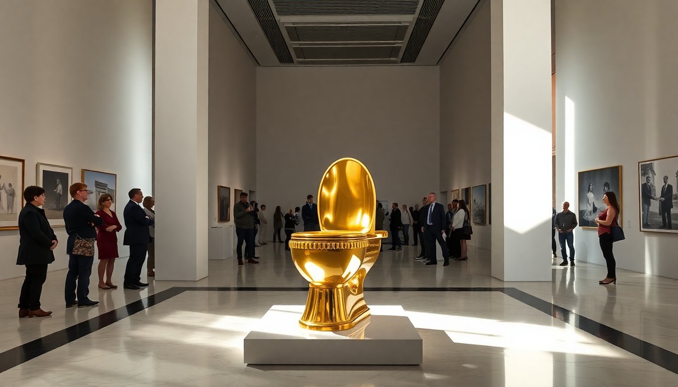 il wc in oro di maurizio cattelan unopera darte in vendita 1762760216