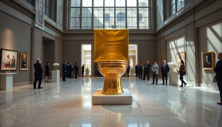 maurizio cattelan e il wc doro allasta di sothebys 1762760092